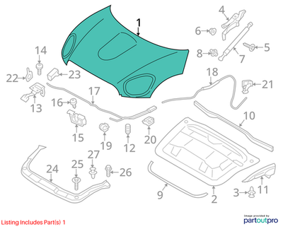 2012 Mini Cooper Countryman Engine Hood Used OEM 41009805935