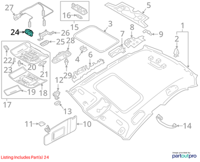 Audi 2012-2018 Audi A6 Sunroof Switch 4G09596136PS