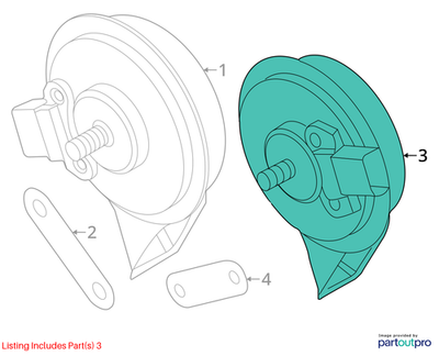 2011–2018 VW Jetta Low-Tone Horn Used OEM 5C0951221B
