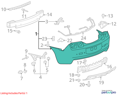2011 Chevrolet Camaro Rear Bumper Cover Used OEM 22766176