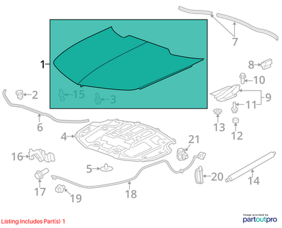 2011 Chevrolet Camaro Hood Panel Used OEM 23299658