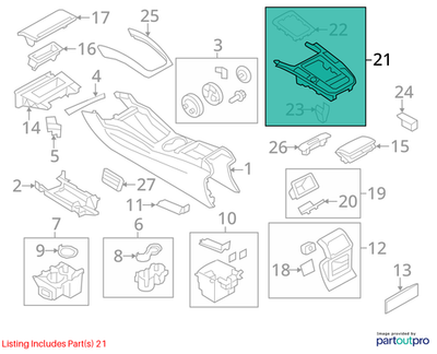 Audi A4 Automatic Transmission Shift Cover Plate TFSI 8K0864261DV10