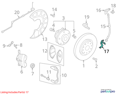 Volkswagen 2012-2017 Volkswagen CC Brake Hydraulic Line Bracket 1K0611842D