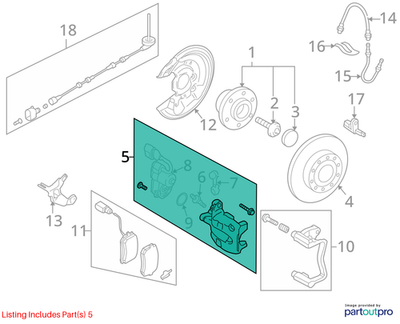 Volkswagen 2012 Volkswagen CC Disc Brake Caliper 3C0615403H