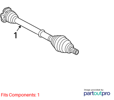 Audi 2012-2015 Audi A6 Cv Axle Assembly 4G0407271D