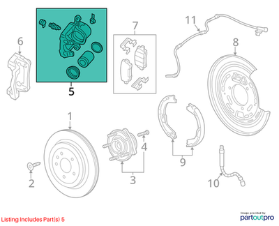 2018 Cadillac CTS Left Rear Brake Caliper Assembly Used OEM 13579704