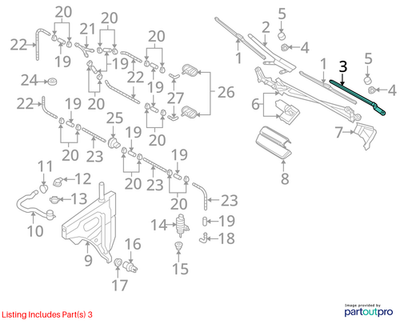 Audi 2007-2015 Q7 Wiper Arm 4L1955407A1P9
