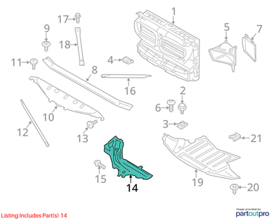 2011–2016 BMW 520i Right Support Bracket USED OEM 51647200794