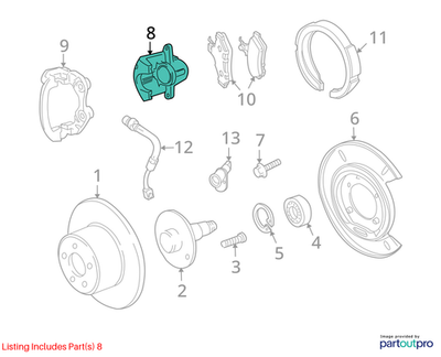 2009 Chevrolet Lumina S Left Rear Brake Caliper Housing Used OEM 92193448