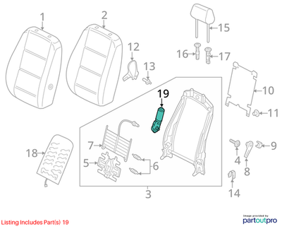 2012–2015 VW/Audi Front  Left Seat Backrest Adjustment Motor USED OEM 5N0959761A