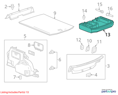 2018 Cadillac CTS Rear Compartment Floor Panel Support Used OEM 22964391