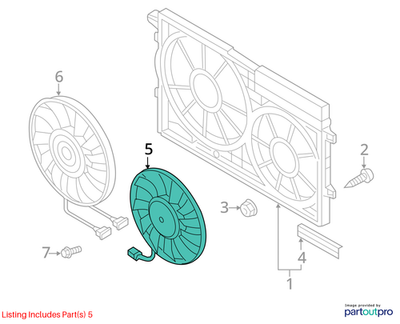 Volkswagen 2005-2022 Jetta Engine Cooling Fan Motor 1KM959455E