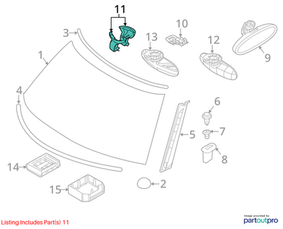 2007–2015 MINI Interior Rear-View Mirror Baseplate Cover OEM 51167163810