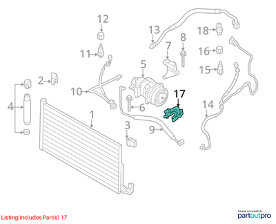 2007–2015 Mini Cooper A/C Aluminium Double-Pipe OEM 64532758222