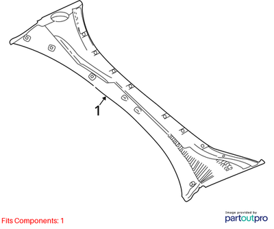 Jaguar 2000-2002 Jaguar S-Type Windshield Wiper Cowl Panel XR818602