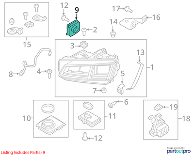 Audi 2012-2015 A6 Daytime Running Light Module 4G0907697F