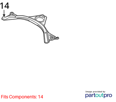 2014 Audi A6 Front Strut Tower Brace OEM 4G0805645C