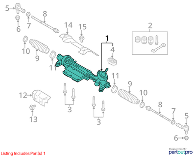 2017 Volkswagen Tiguan Steering Gear Assembly Used OEM 5N1423058F
