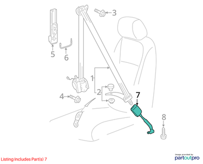 Volkswagen 2011-2017 Volkswagen Jetta Seat Belt Receptacle 5C6857755CYLZ