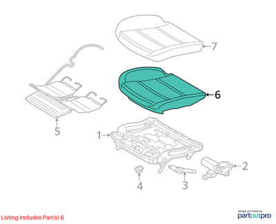 2013 BMW 520i F10 Seat Base Foam Section Basic Used OEM 52106981764