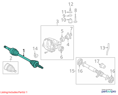 Jaguar 2002-2008 Jaguar S-Type Cv Axle Assembly C2C22868