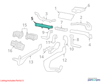 2009 Chevy LuminaS Left Outer Instrument Panel Air Outlet Duct Used OEM 92194070