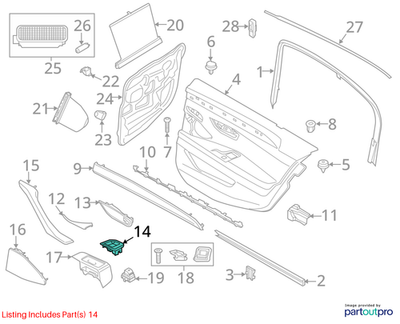2011–2016 BMW 520i Interior Rear Left Power Window Trim USED OEM 51417225889
