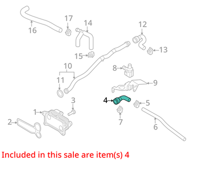 2016-2024 Audi Q7 Coolant Water Hose 4M0819337AF