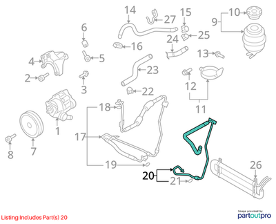 Audi 2009-2017 Q5 Power Steering Return Hose 8R1422891D