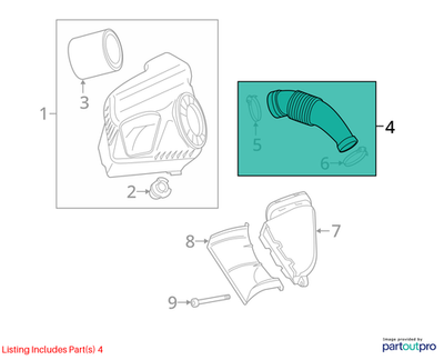 Audi 2012-2018 A6 Engine Air Intake Hose 06E129615M