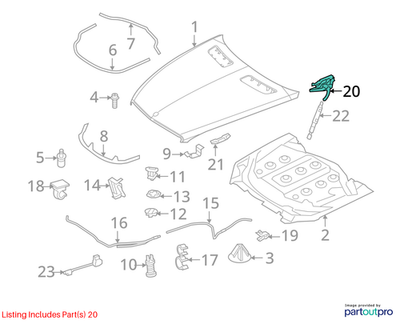Mercedes-Benz 07-13 S550 Hood Hinge 2218800328