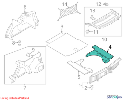Volkswagen 2012-2022 Passat Trunk Trim Panel Bracket 561864472D