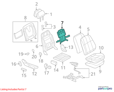 2009 Chevrolet Lumina S Right Seat Lumbar Support Mechanism Used OEM 92200575