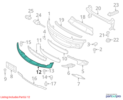 2012 Mini Cooper Front Lower Lip/Spoiler Used OEM 51112756497