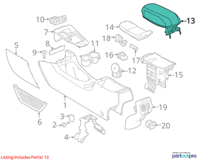 Jeep 2019-2021 Cherokee Console Armrest 1WZ791B5AD
