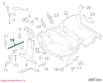 2011–2016 BMW 520i Front Inner Entrance Cover Strip USED OEM 51477358064