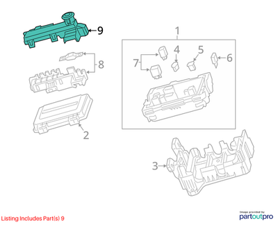 2018 Cadillac CTS Power Distribution Fuse Block Cover Used OEM 84006802