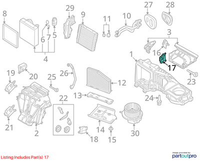 2011–2015 VW Jetta HVAC Air Door Actuator Used OEM 1K0907511D