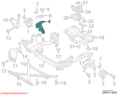 2010-2012 Audi A4 A5 Q5 Engine Mount Support Bracket Right Used OEM 8K0199308BD