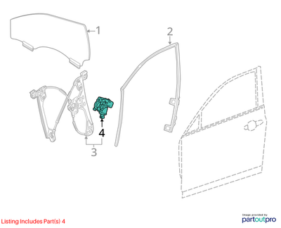 2018 Cadillac CTS Front Side Window Regulator Motor Right Used OEM 23190644