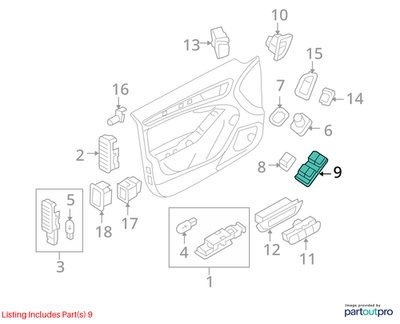 2010–2012 AUDI A4 Left Front Power Window Master Switch USED OEM 8K0959851DV10