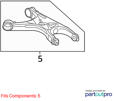 2009-2018 Audi A6 A7 Lower Control Arm (Left, Rear) Used OEM 8R0505311F