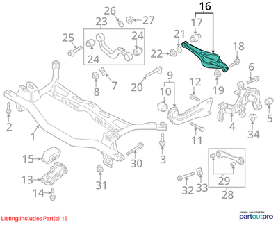 2009-2022 Volkswagen Tiguan Suspension Control Arm 1K0505311AB