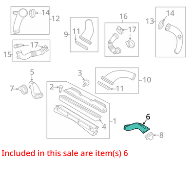 2010-2016 Porsche Panamera Air Intake Hose Left 97011027101