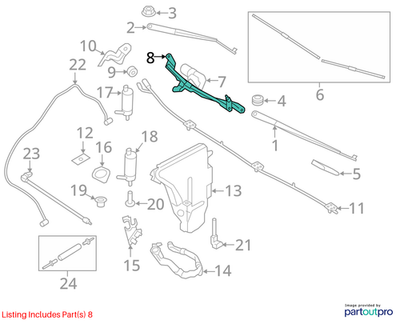 2011–2016 BMW 520i Wiper Motor Transmission Linkage Used OEM 61617306266