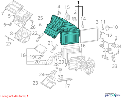2007 Audi Q7 A/C Evaporator Case Housing Assembly Used OEM 7L0819087AA
