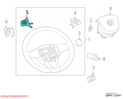 2011-2014 Volkswagen Touareg Steering Wheel Control Switch 7P6959537