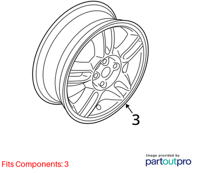 2012 Mini Cooper Alloy Rim 15″ “5-Star Twin Spoke R118” OEM 36116791930