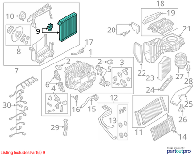 2016 Audi A8 A/C Evaporator Core 4H1898967