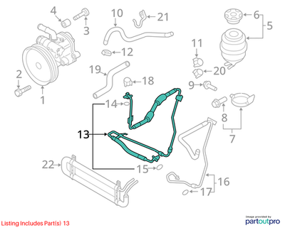 Audi A4 Power Steering Pressure Hose 2.0L TFSI Automatic 8K1422893DC